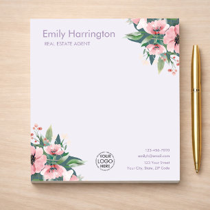 Bloc-note Blush Bloom Notepad Mauve Agent Immobilier