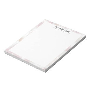 Bloc-note Blush Cream Floral Name Notepad   Joli Personnalis