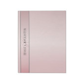 Bloc-note Blush Élégant Faux Or Rose | Nom & Initiales (Tourné)
