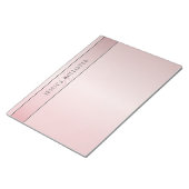 Bloc-note Blush Élégant Faux Or Rose | Nom & Initiales (Incliné)