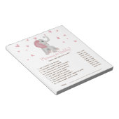 Bloc-note Blush Pink Elephant Devine Qui Baby shower Jeu (Incliné)