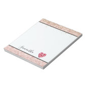 Bloc-note  Blush Pink Glitter Red Rose Petals Heart (Tourné)
