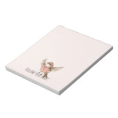 Bloc-note Blush Red Plaid Stripes Bird (Tourné)