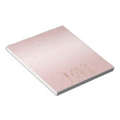 Bloc-note Blush Rose Pailleté Amour Or Confetti (Incliné)