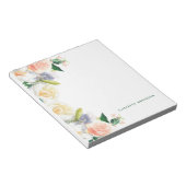 Bloc-note Blush rose rose or florales nom script (Incliné)