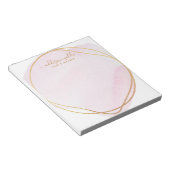 Bloc-note Blush Rose Script Aquarelle Or Cercle Entreprise (Incliné)