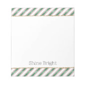 Bloc-note Blush Rose Vert Pailleté Rayures Noël (Devant)