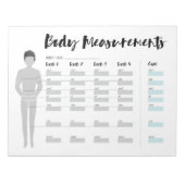 Bloc-note Body Measurements Tracker pour les hommes, 4 semai (Devant)