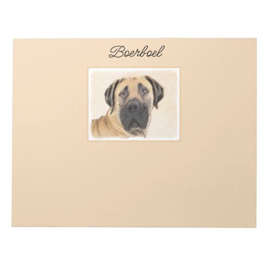 Bloc-note Boerboel Peinture - Cute Original Chien Art (Devant)