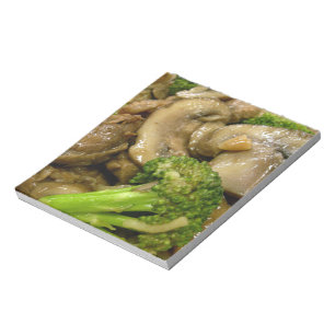 Bloc-note Boeuf, brocoli et champignons remuer la frite