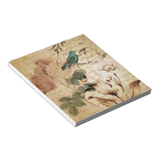Bloc-note Bohème chic Paris Scripts oiseau français botaniqu (Incliné)