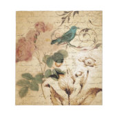 Bloc-note Bohème chic Paris Scripts oiseau français botaniqu (Devant)