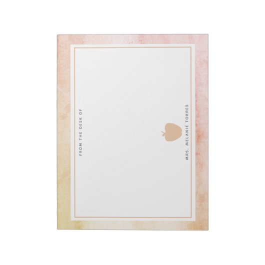 Bloc-note Boho Aquarelle rose Pomme enseignant (Tourné)