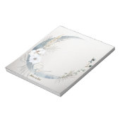 Bloc-note Boho Blanc Orchidée Fleurs Bleu Lune Élégant (Tourné)