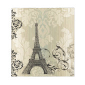 Bloc-note Boho Chic beige Damask Paris Tour Eiffel (Devant)