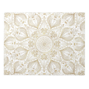 Bloc-note Boho Chic design de mandala en or