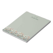 Bloc-note Boho Chic moderne Fleur sauvage Sage Vert (Tourné)