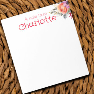 Bloc-note Boho Country fleur sauvage vintage aquarelle