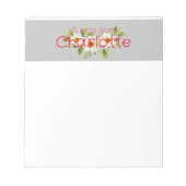 Bloc-note Boho Country Floral marguerite aquarelle gris (Devant)