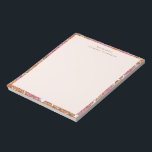 Bloc-note Boho Earthy Burnt Orange Floral Nom personnalisé<br><div class="desc">Boho Earthy Burn Orange Floral Nom personnalisé Papier à lettres Bloc-notes</div>