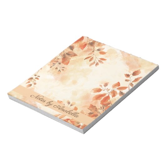 Bloc-note Boho érable orange Autumn feuilles sur mesure (Tourné)