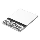 Bloc-note Boho fleurs Motif floral vectoriel noir et blanc (Tourné)