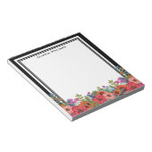 Bloc-note Boho Floral Arrangement - Noir & Blanc - Nom (Incliné)