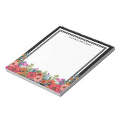 Bloc-note Boho Floral Arrangement - Noir & Blanc - Nom (Tourné)