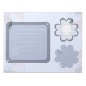 Bloc-note Boho Floral Blue Grey Papier créatif (Devant)