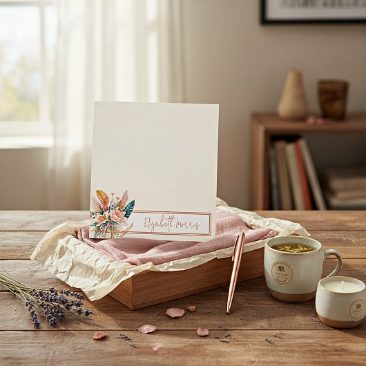 Bloc-note Boho floral personnalisé