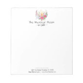 Bloc-note Boho Lune Cristaux Plumes Fleurs Horizontales (Devant)