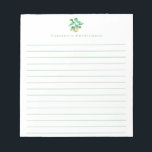 Bloc-note Boho Monstera Plante minimaliste vert personnalisé<br><div class="desc">Dessin simple plante de feuille de monstère aquarelle,  personnalisé avec votre nom.</div>
