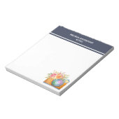 Bloc-note Boho Orange Caméra & Bouquet Floral Aquarelle (Tourné)