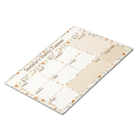 Bloc-note Boho Ouest Floral Custom Weekly Planner (Incliné)