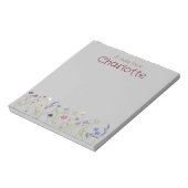 Bloc-note Boho Pays marguerite florale aquarelle gris Bloc-n (Tourné)