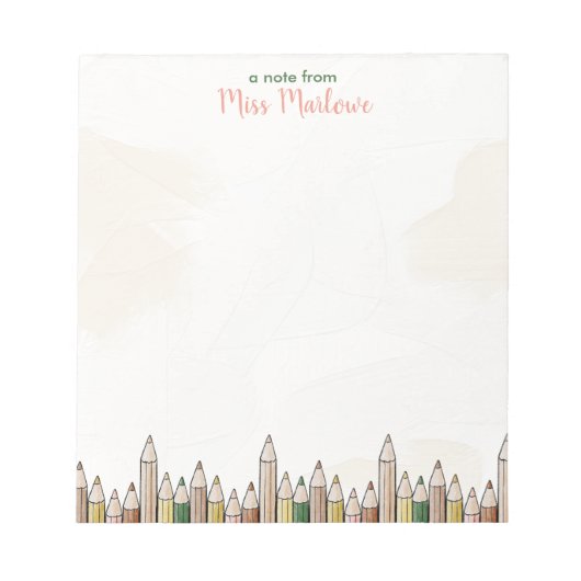 Bloc-note Boho Pencils Appréciation de l'enseignant Personna (Devant)