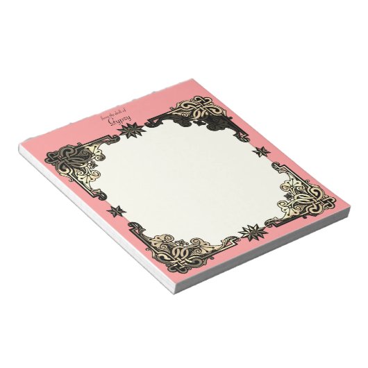 Bloc-note Boho rose Floral Bohème Celtique (Incliné)