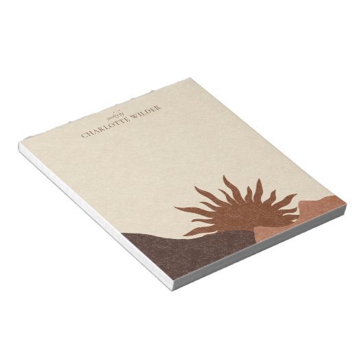 Bloc-note Boho Terracotta Sable Soleil Bijoux artisanal (Incliné)