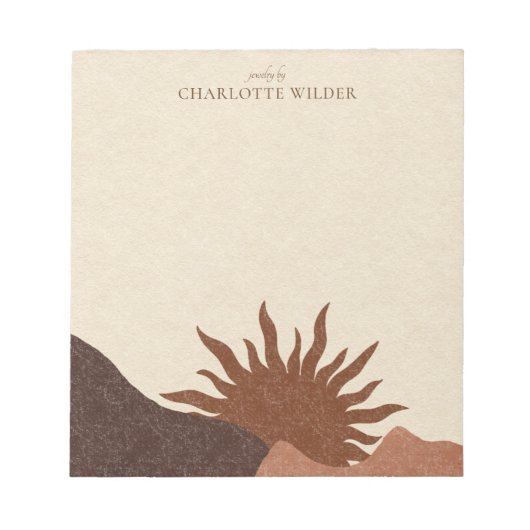Bloc-note Boho Terracotta Sable Soleil Bijoux artisanal (Devant)