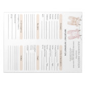 Bloc-note Boho Watercolor Babysitter Info Sheet (Devant)