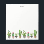 Bloc-note Boho Watercolor Succulents Personnalisés<br><div class="desc">Tampon coloré et fantaisiste avec succulents en aquarelle. Ce sera un accent parfait pour votre bureau.</div>