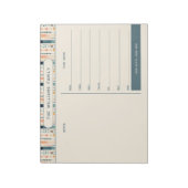 Bloc-note Boho Weekly Family Calendar avec section Notes (Tourné)