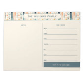 Bloc-note Boho Weekly Family Calendar avec section Notes (Devant)