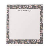 Bloc-note Boho Wildflower Aquarelle Nommé Charcoal Blush (Devant)