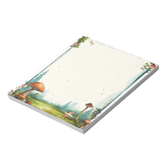 Bloc-note Bois De Champignons Mignons Motifs Non Traités (Tourné)