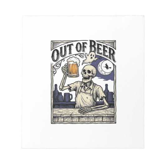 Bloc-note Boisson Halloween squelette Vintage Party (Devant)