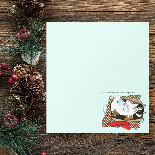 Bloc-note Boîte cadeau drôle de chat calico de Noël