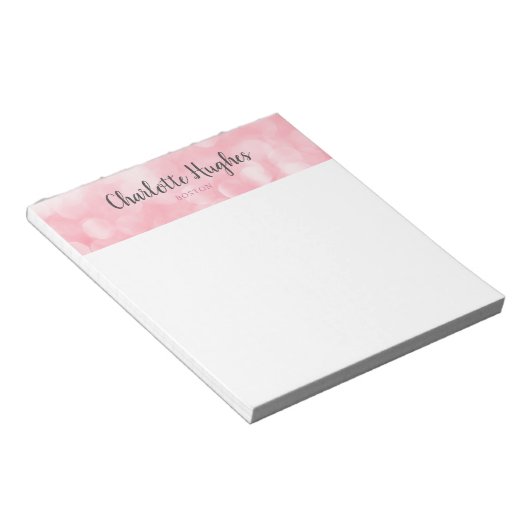 Bloc-note Bokeh rose (Incliné)