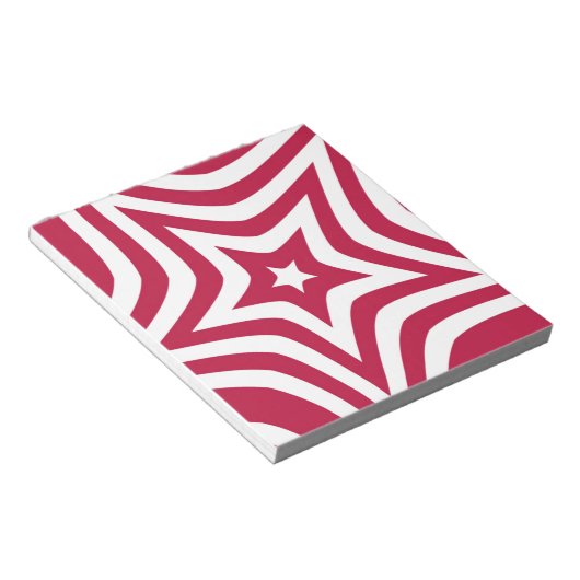 Bloc-note Bold & Bright Red & White Star dans un Motif vecto (Incliné)