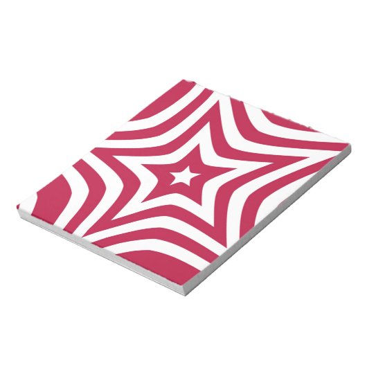 Bloc-note Bold & Bright Red & White Star dans un Motif vecto (Tourné)
